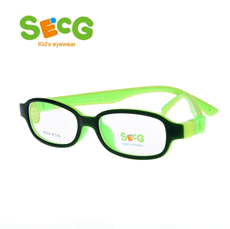 Secg Unisex Youth's Full Rim Oval Tr 90 Silicone Eyeglasses 3016 Full Rim Secg   