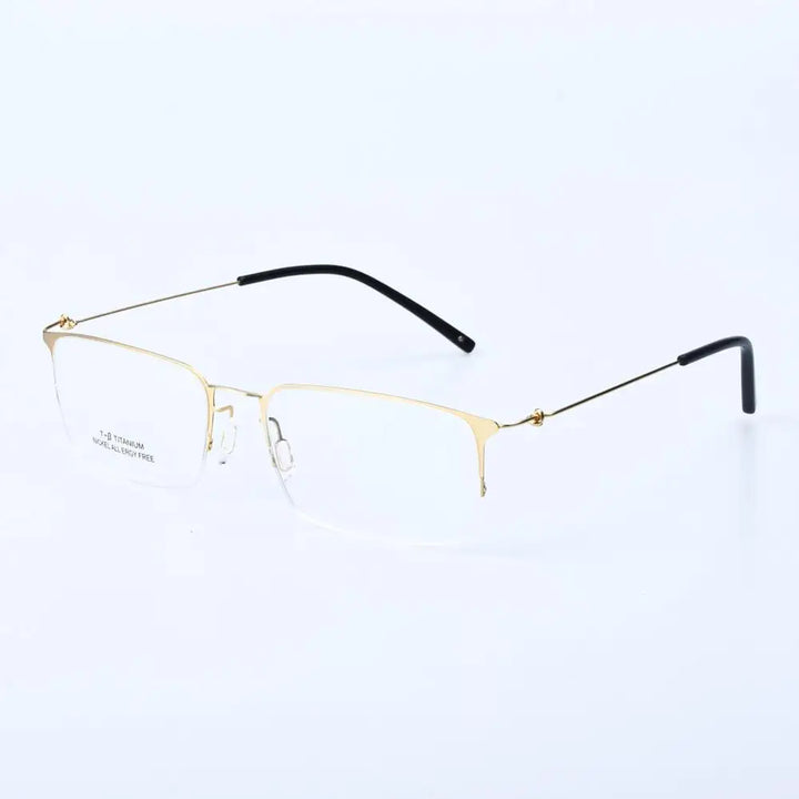 Aimee Men's Semi Rim Square Titanium Eyeglasses 1655 Semi Rim Aimee Golden color  