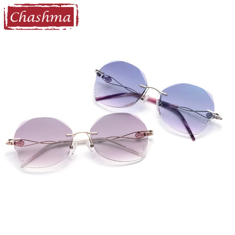 Chashma Women Rimless Round Gradient Colored Titanium Eyeglasses 2378 Rimless Chashma   
