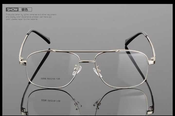 Bclear Men's Full Rim Big Square Double Bridge Alloy Eyeglasses  S2256 Frame Bclear   