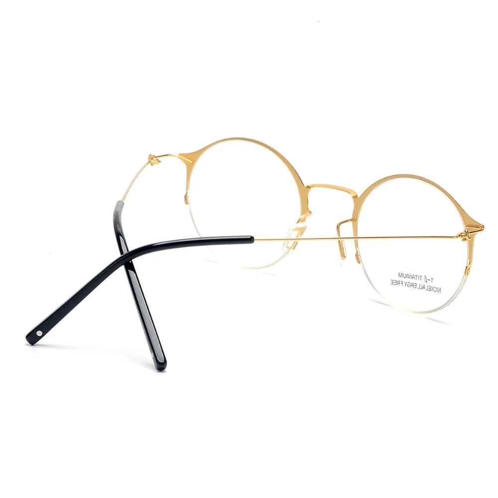 Aimee Unisex Semi Rim Round Alloy Eyeglasses 1850 Semi Rim Aimee   