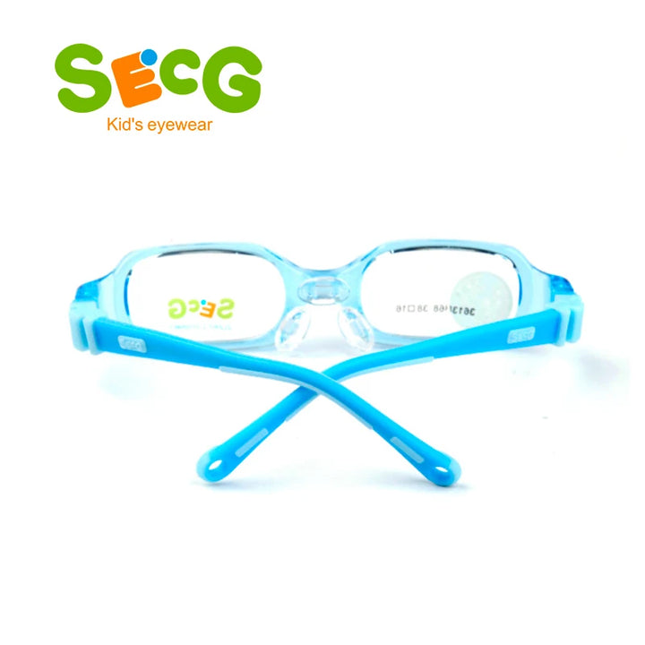 Secg Unisex Children's Full Rim Rectangle Tr 90 Silicone Eyeglasses 3613 Full Rim Secg   