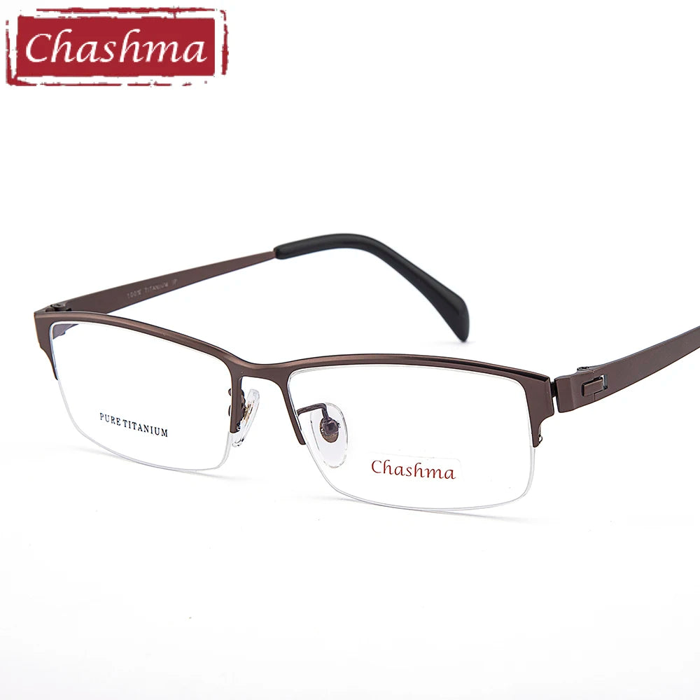 Chashma Unisex Semi Rim Big Square Titanium Eyeglasses 98179 Semi Rim Chashma