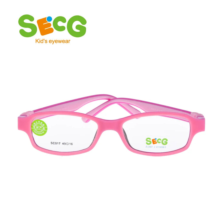 Secg Unisex Youth's Full Rim Square Tr 90 Silicone Eyeglasses 3017 Full Rim Secg C13  