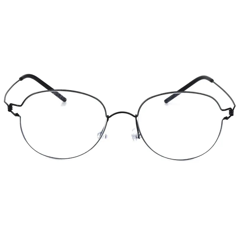 Aimee Unisex Full Rim Round Screwless Titanium Eyeglasses 504520 — view 4 | Aimee at FuzWeb