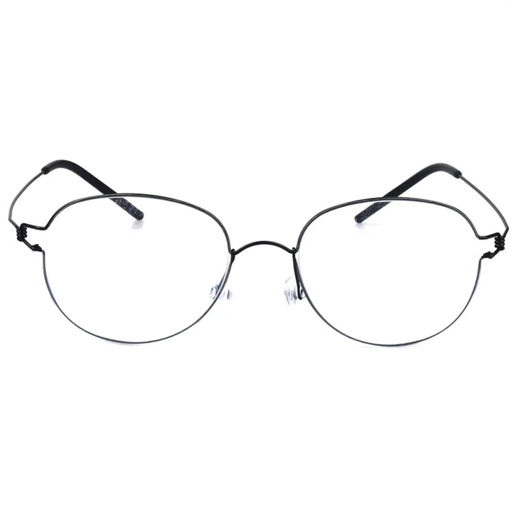 Aimee Unisex Full Rim Round Screwless Titanium Eyeglasses 504520 Full Rim Aimee   