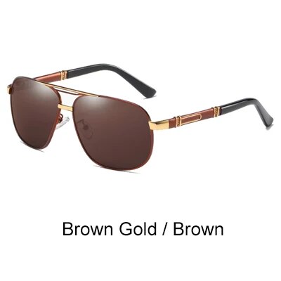 Ralferty Men's Sunglasses Polarized Tac Square D0960 Sunglasses Ralferty Brown Gold - Brown China As picture
