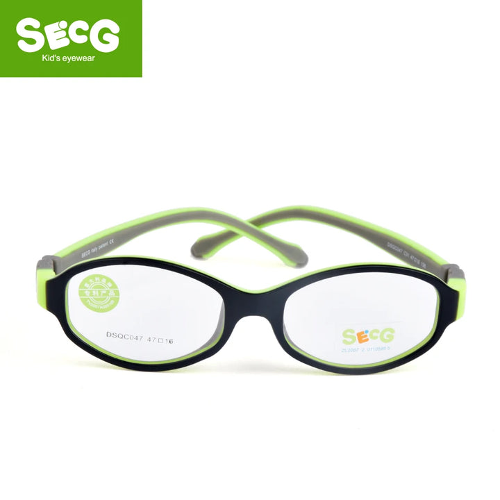 Secg Unisex Children's Full Rim Oval Tr 90 Silicone Eyeglasses 3047 Full Rim Secg   