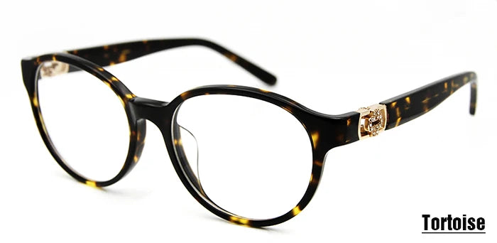 Esnbie Women's Full Rim Round Acetate Eyeglasses 7002 Full Rim Esnbie Spetacle tortoise  