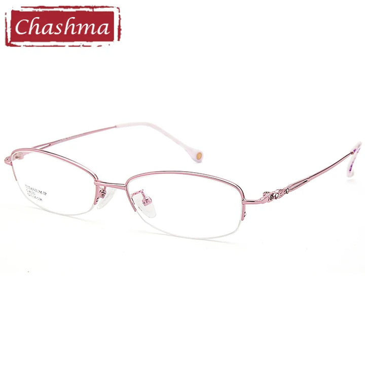Chashma Women's Semi Rim Oval Square Titanium Eyeglasses 48110