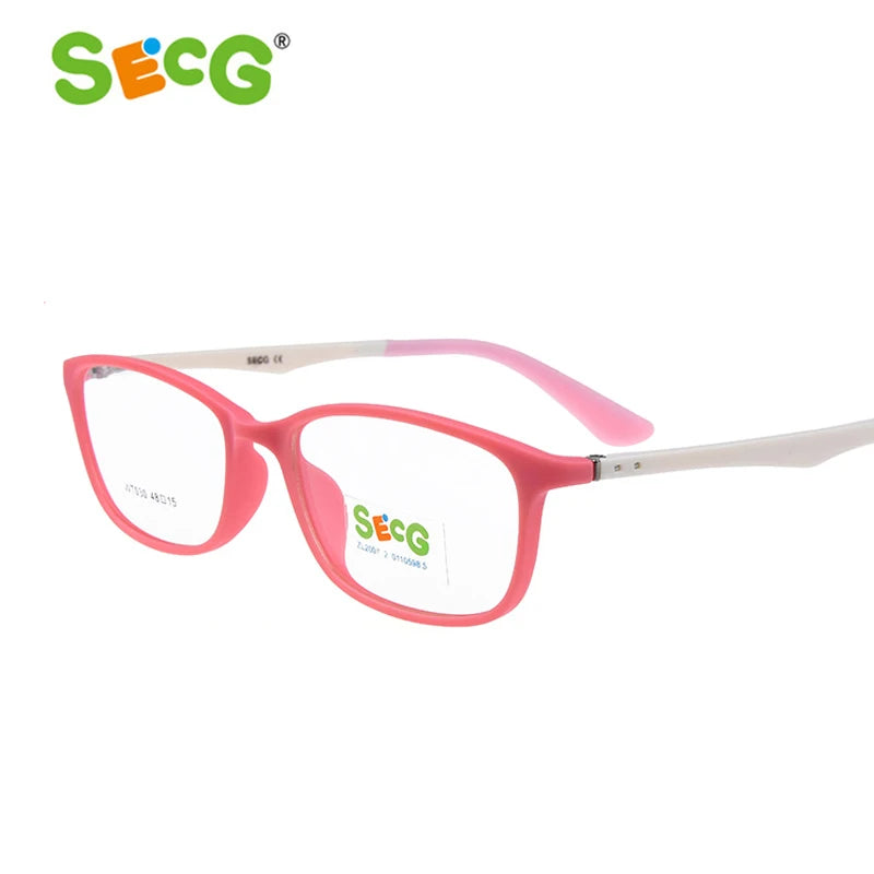 Secg Unisex Youth's Full Rim Square Tr 90 Silicone Eyeglasses 20030 Full Rim Secg C13  