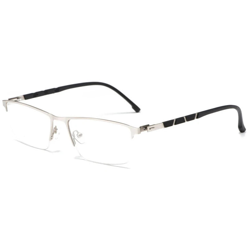 Hotochki Men's Semi Rim Square Aliminum Magnesium Alloy Eyeglasses 35148