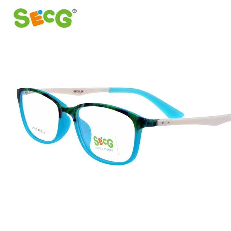 Secg Unisex Youth's Full Rim Square Tr 90 Silicone Eyeglasses 20030 Full Rim Secg   