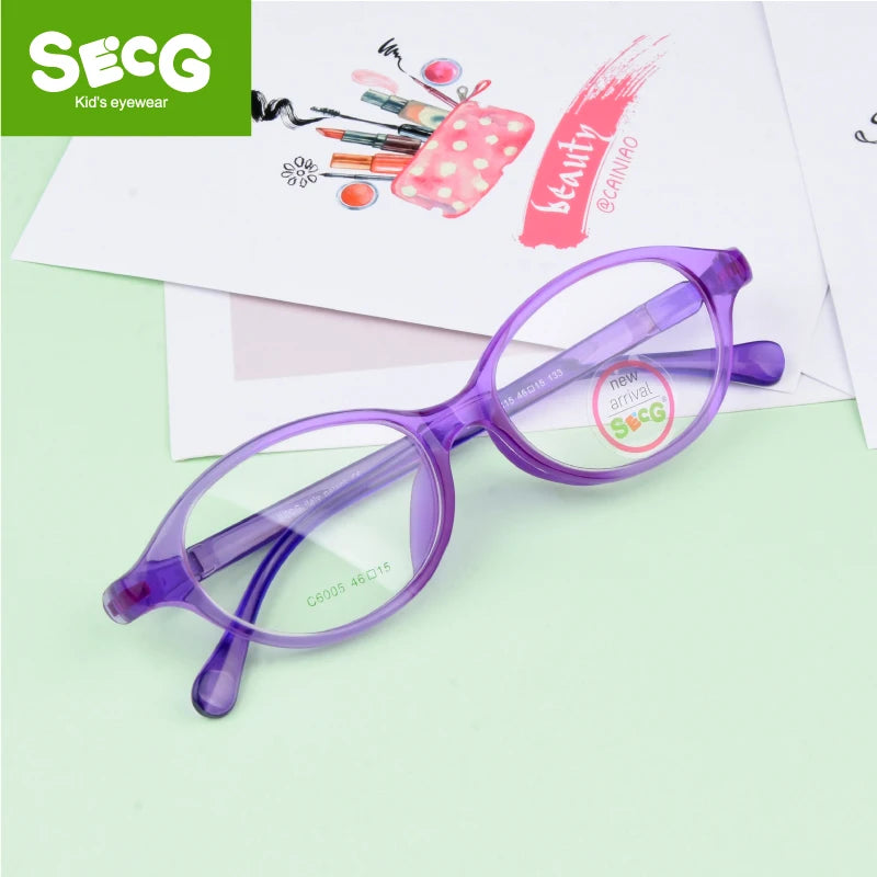 Secg Unisex Youth's Full Rim Oval Tr 90 Silicone Eyeglasses 36005 Full Rim Secg   