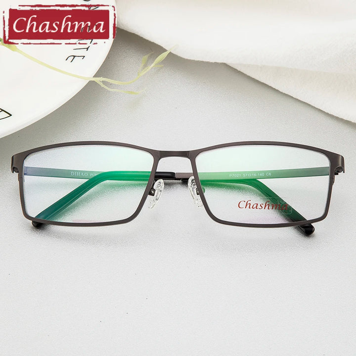 Chashma Ottica Men's Full Rim Polygon Square Titanium Eyeglasses 7021