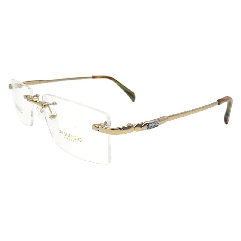 Men's Eyeglasses Titanium Alloy Rimless S8314 Rimless Gmei Optical Gold  