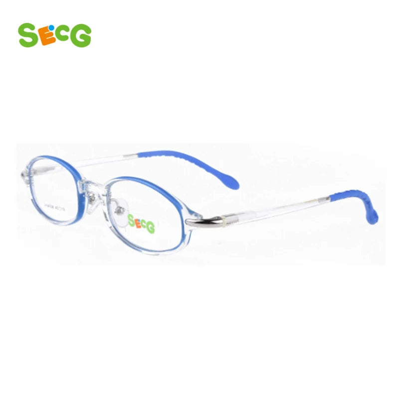 Secg Unisex Youth's Rimless Oval Tr 90 Silicone Eyeglasses 2434 Full Rim Secg   