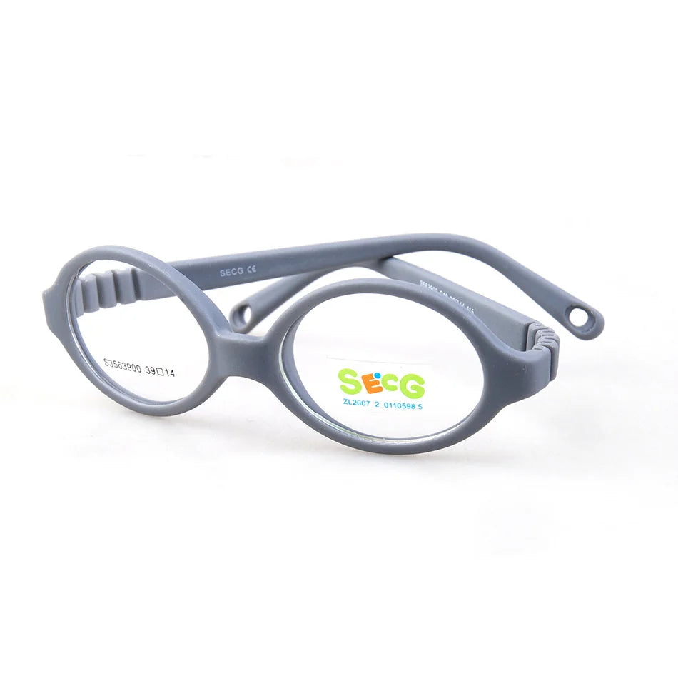 Secg Unisex Children's Full Rim Round Tr 90 Silicone Eyeglasses 3563 Full Rim Secg C18  