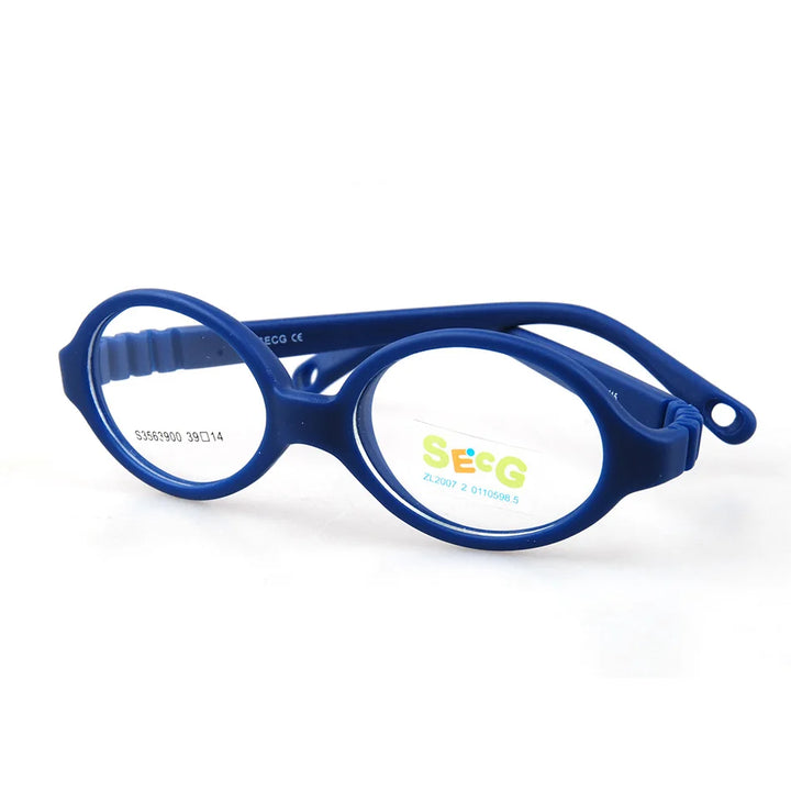 Secg Unisex Children's Full Rim Round Tr 90 Silicone Eyeglasses 3563 Full Rim Secg C22  