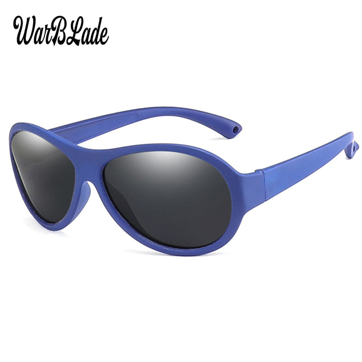WarbladeUnisex Children's Full Rim Square Polarized Sunglasses Silicone Tr90  B-R02 Sunglasses Warblade   