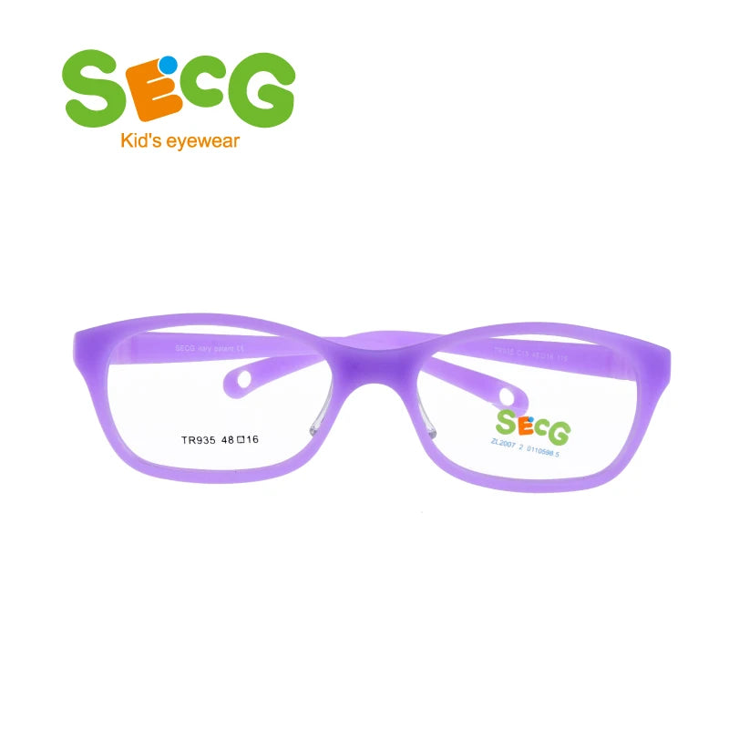 Secg Unisex Youth's Full Rim Oval Square Tr 90 Silicone Eyeglasses 2935 Full Rim Secg C15  