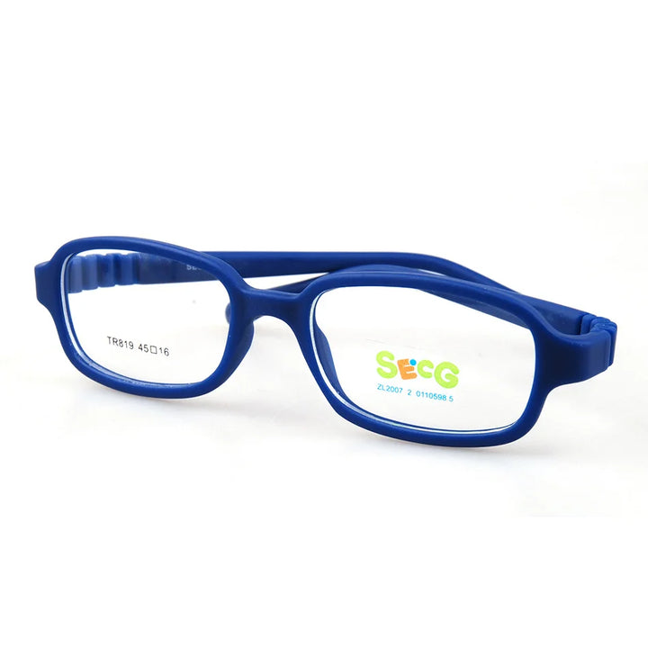 Secg Unisex Children's Full Rim Square Tr 90 Titanium Eyeglasses 18819 Full Rim Secg C22  