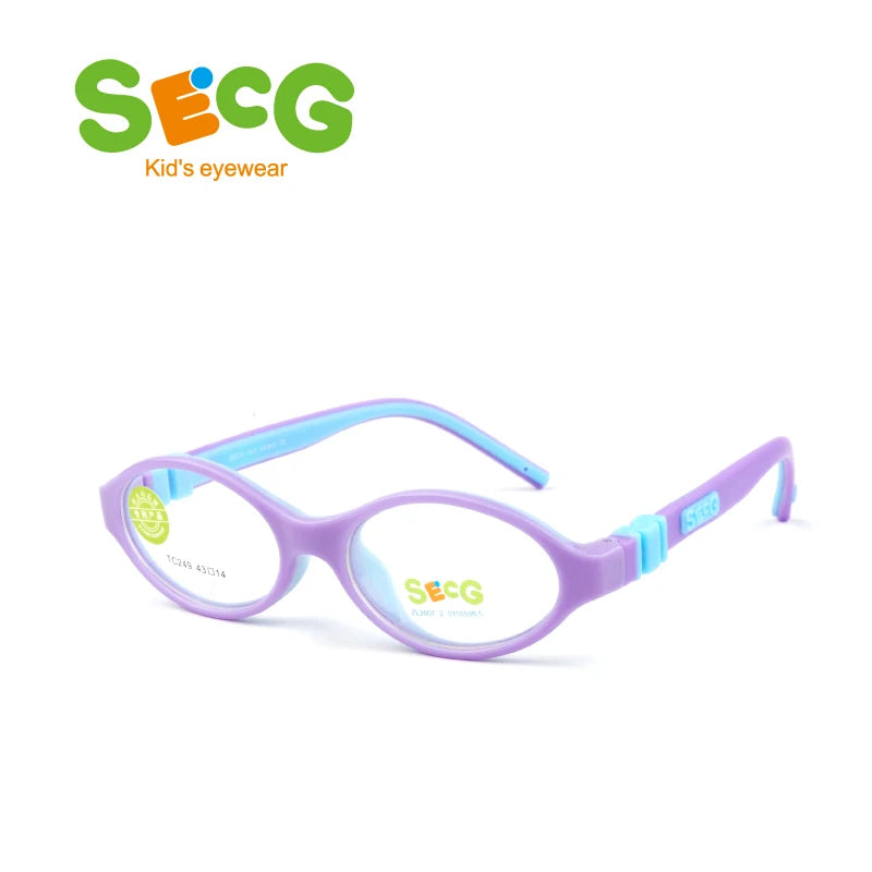 Secg Unisex Children's Ful Rim Oval Tr 90 Silicone Eyeglasses 3249 Full Rim Secg   