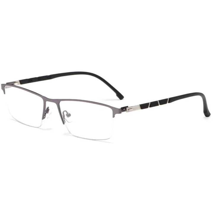 Hotochki Men's Semi Rim Square Aliminum Magnesium Alloy Eyeglasses 35148