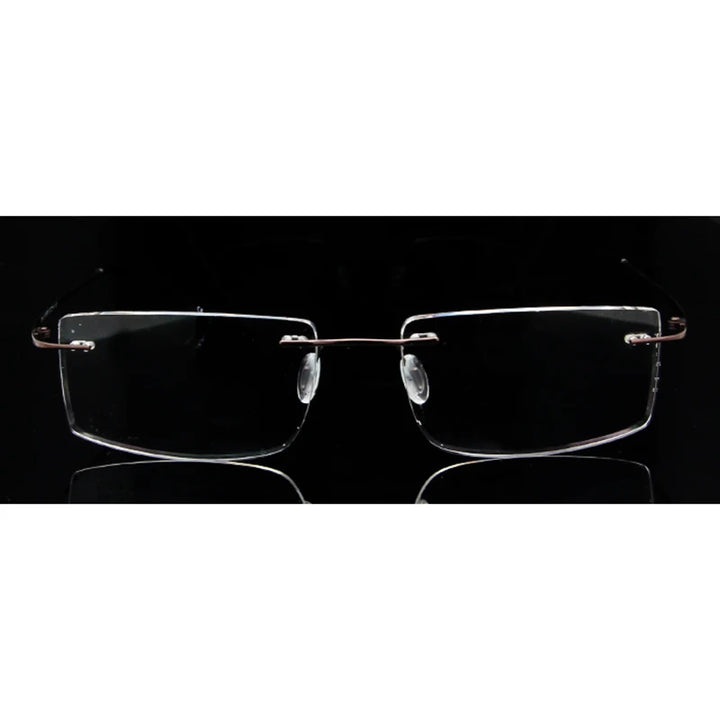 Esnbie Unisex Rimless Rectangle Titanium Eyeglasses 376152 Rimless Esnbie   