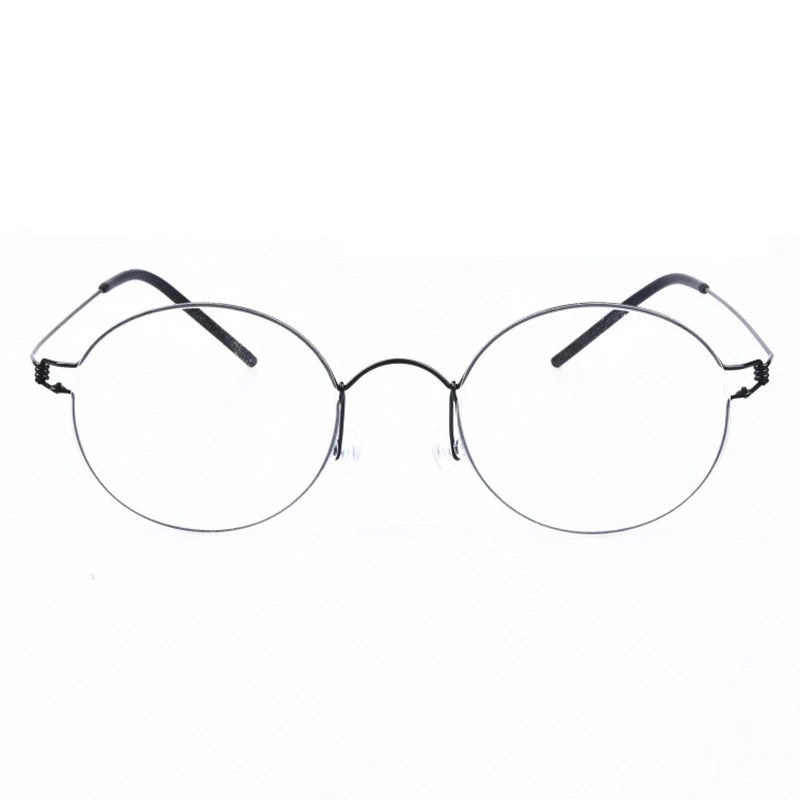 Aimee Unisex Full Rim Round Screwless Titanium Eyeglasses 504520 Full Rim Aimee   