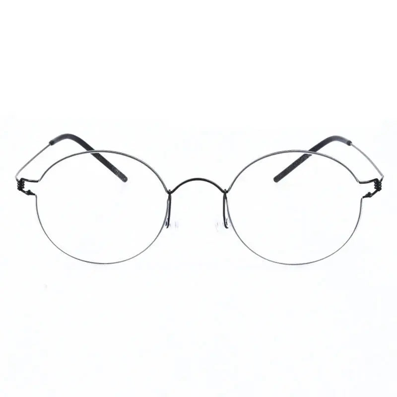Aimee Unisex Full Rim Round Screwless Titanium Eyeglasses 504520 — view 3 | Aimee at FuzWeb