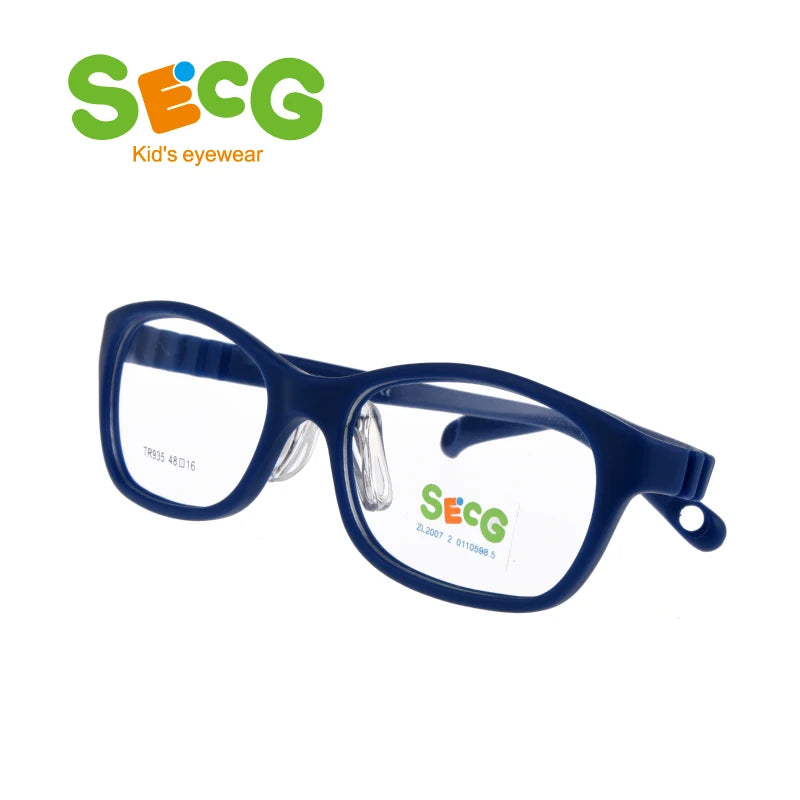 Secg Unisex Youth's Full Rim Oval Square Tr 90 Silicone Eyeglasses 2935 Full Rim Secg   