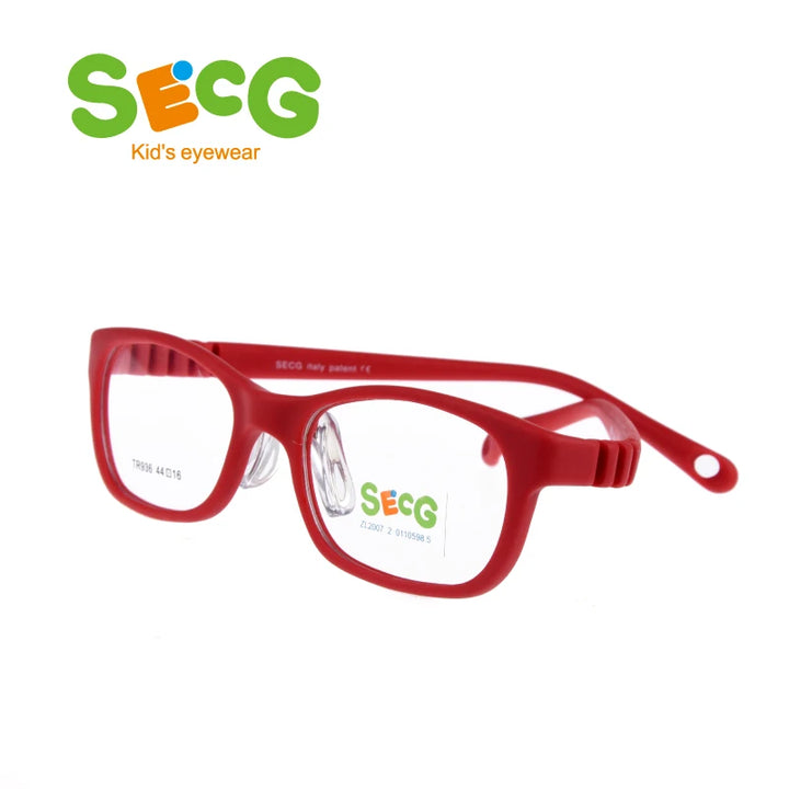 Secg Unisex Children's Full Rim Square Tr 90 Silicone Eyeglasses 18936 Full Rim Secg C8  