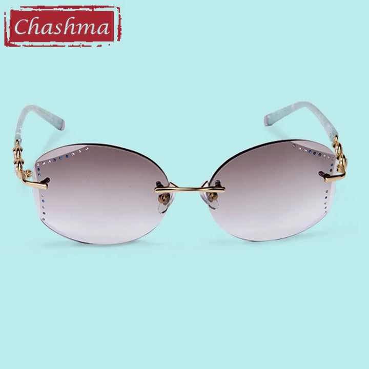 Chashma Women's Rimless Oval Gradient Tint Titanium Eyeglasses 58102 Rimless Chashma   