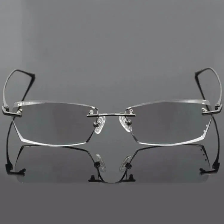 Chashma Ottica Men's Rimless Square Titanium Eyeglasses 24077.