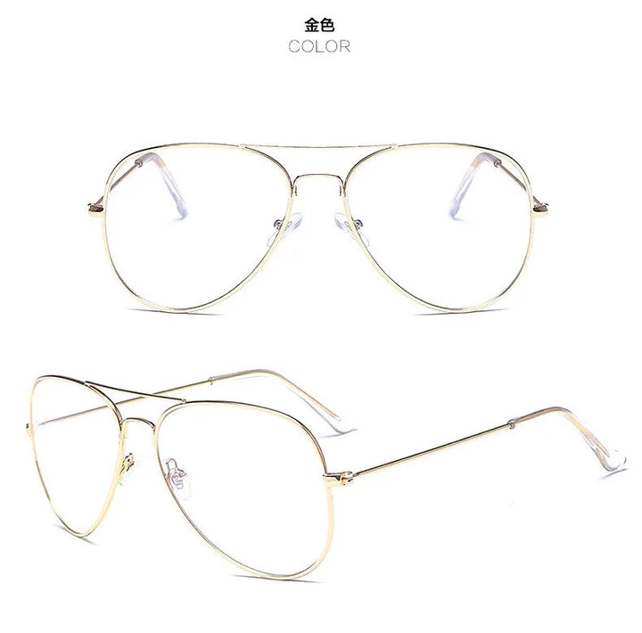 Unisex Eyeglasses Strong Hardness Frame Metal Alloy Frame Brightzone Gold  