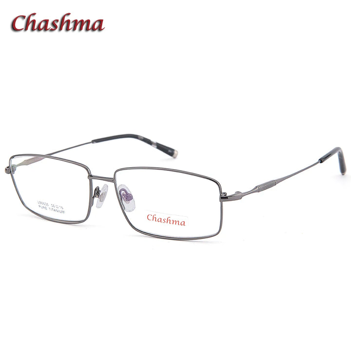 Chashma Ochki Men's Full Rim Small Square Titanium Eyeglasses 6638 Full Rim Chashma Ochki   