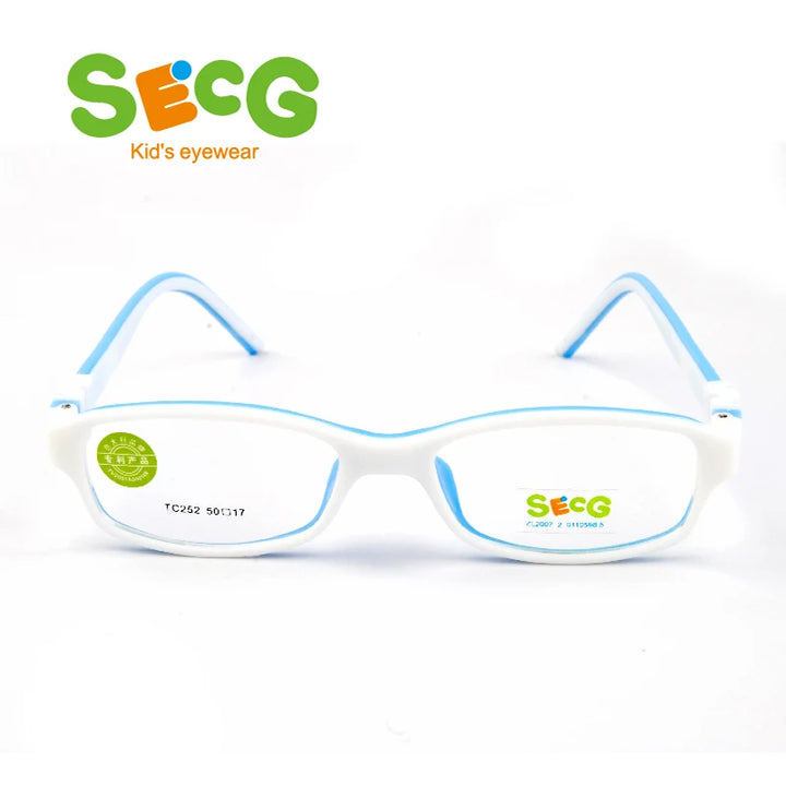 Secg Unisex Youth's Full Rim Rectangle Tr 90 Silicone Eyeglasses 3252 Full Rim Secg C80  