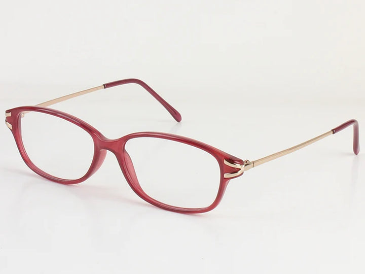 Chashma Women's Full Rim Square Oval Acetate Eyeglasses 60091 Full Rim Chashma Purple Red  