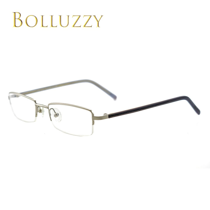 Bolluzzy Men's Semi Rim Small Square Alloy Eyeglasses BO2209462 Semi Rim Bolluzzy   