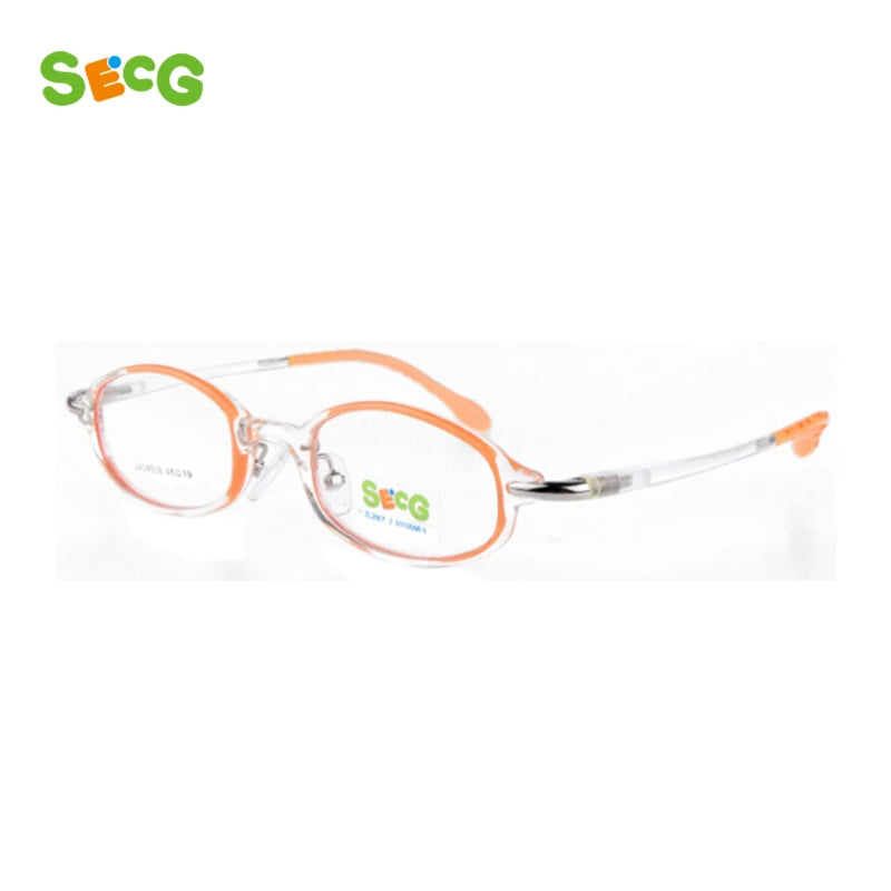 Secg Unisex Youth's Rimless Oval Tr 90 Silicone Eyeglasses 2434 Full Rim Secg   