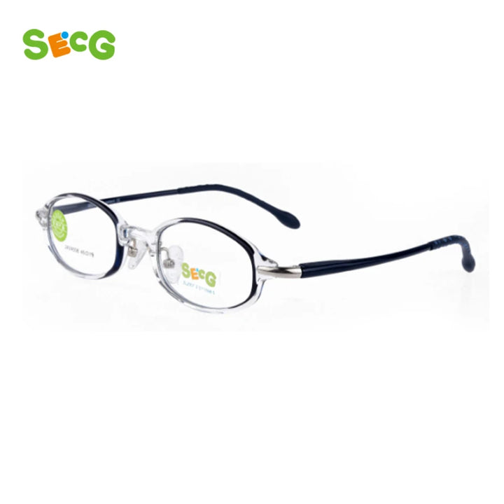 Secg Unisex Youth's Rimless Oval Tr 90 Silicone Eyeglasses 2434 Full Rim Secg C1  