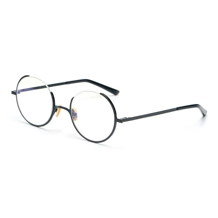 Aimee Unisex Semi Rim Round Alloy Eyeglasses 5048 Semi Rim Aimee Black color  