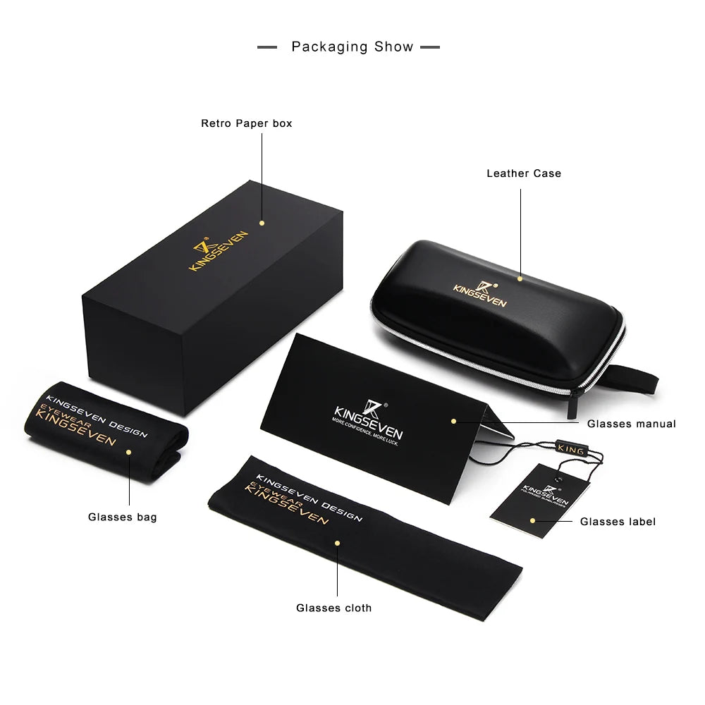 Kingseven Unisex Rimless Square Wood Polarized Sunglasses Nb5504