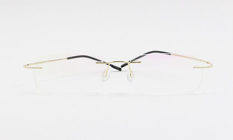Unisex Eyeglasses Memory Titanium Alloy Rimless Frame Flexible 763 Rimless Bclear   