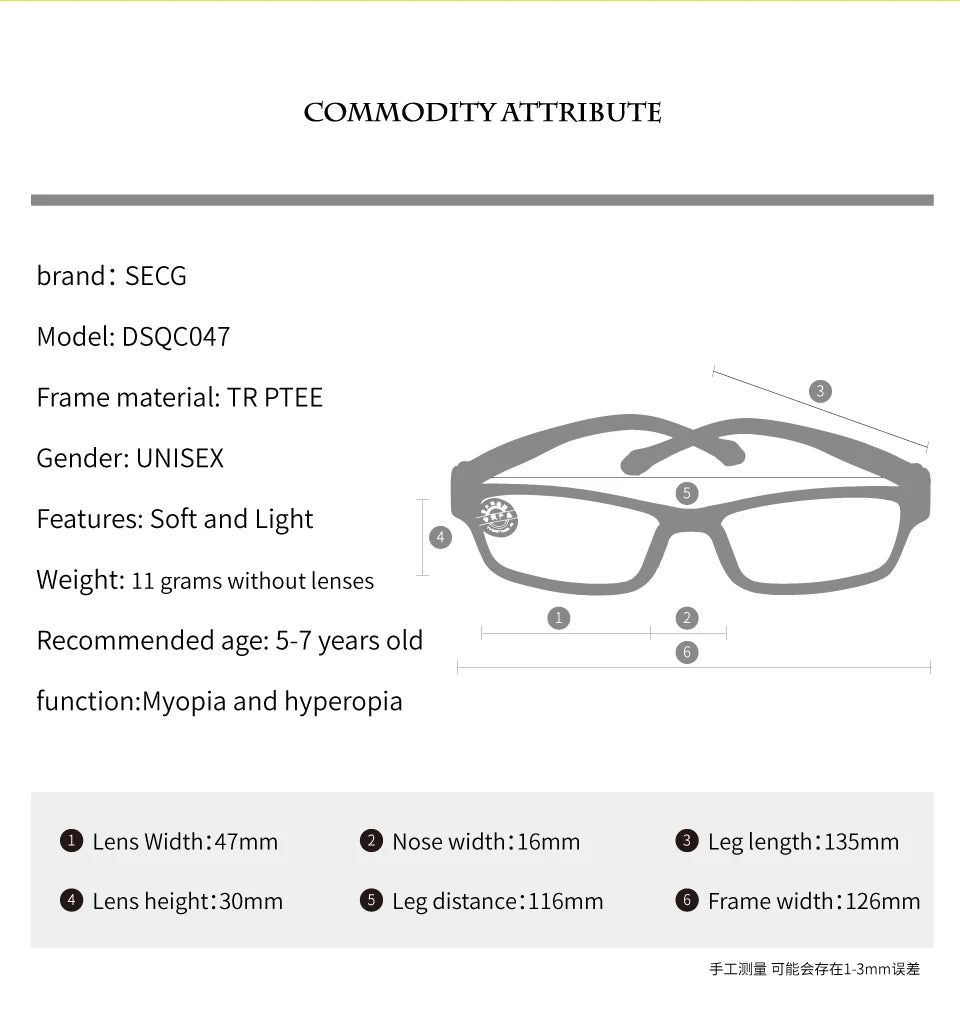 Secg Unisex Children's Full Rim Oval Tr 90 Silicone Eyeglasses 3047 Full Rim Secg   