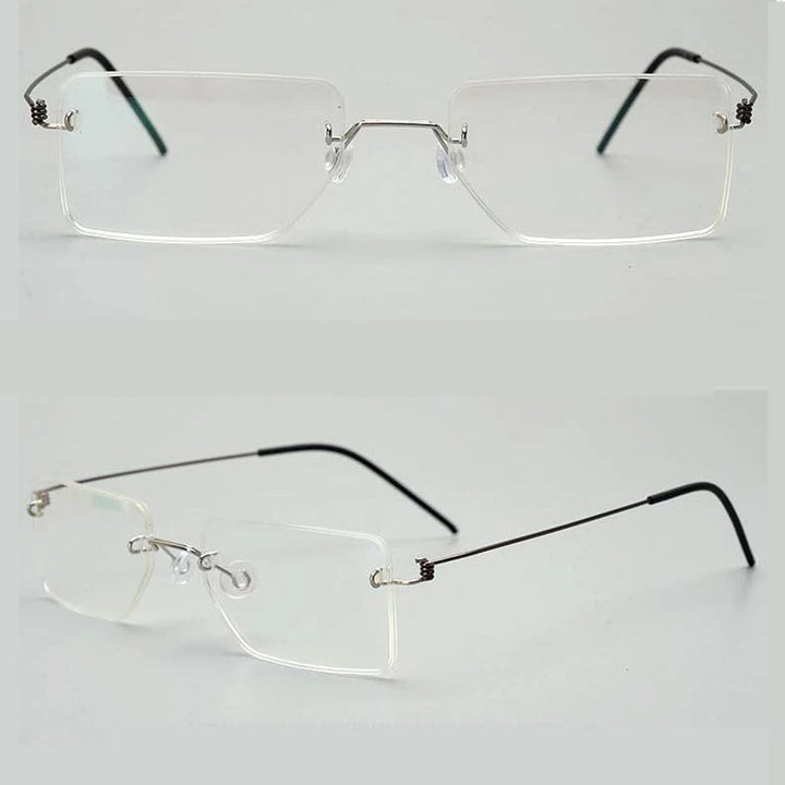 Aimee Unisex Rimless Square Titanium Eyeglasses 4104 Rimless Aimee   