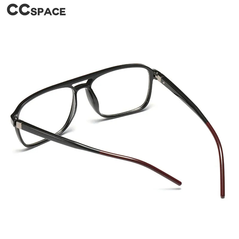 CCSpace Men's Full Rim Square Double Bridge Tr 90 Titanium Reading Glasses R45844 Reading Glasses CCspace   