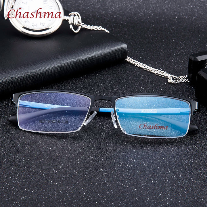 Chashma Ochki Women's Semi Rim Square Tr 90 Alloy Eyeglasses 25927