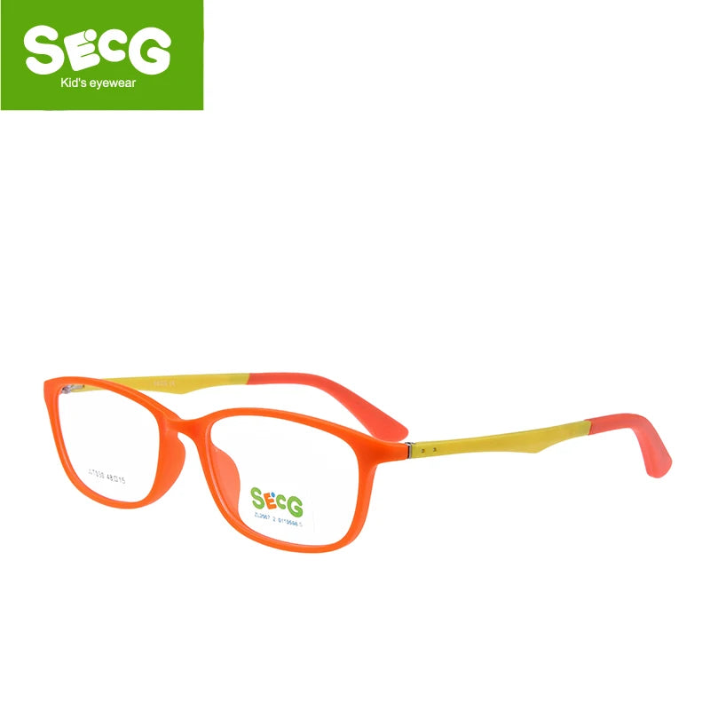 Secg Unisex Youth's Full Rim Square Tr 90 Silicone Eyeglasses 20030 Full Rim Secg C10  